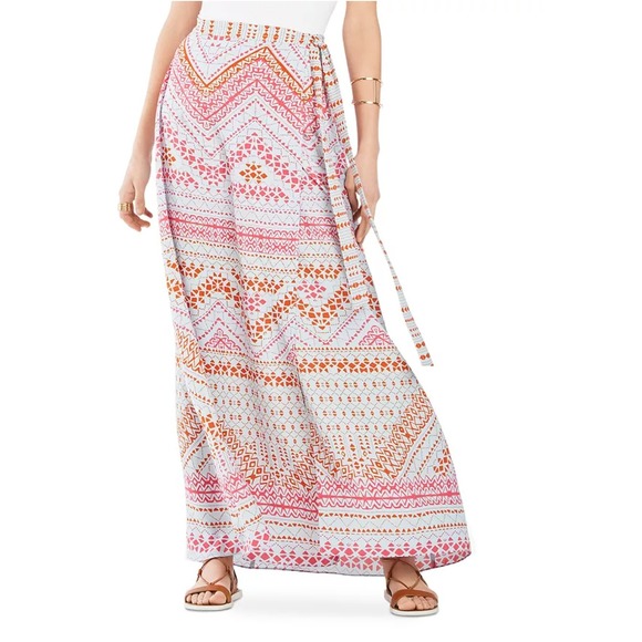 BCBGMaxAzria Dresses & Skirts - BCBGMAXAZRIA Women's Size S Boho Geometric Print Maxi Wrap Skirt